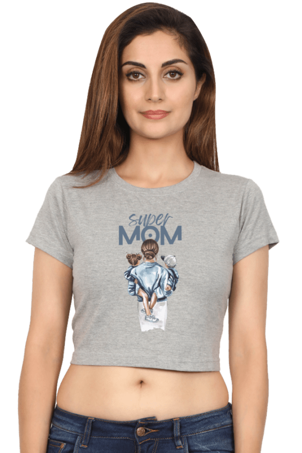 Super Mom Female Crop Top - Image 2