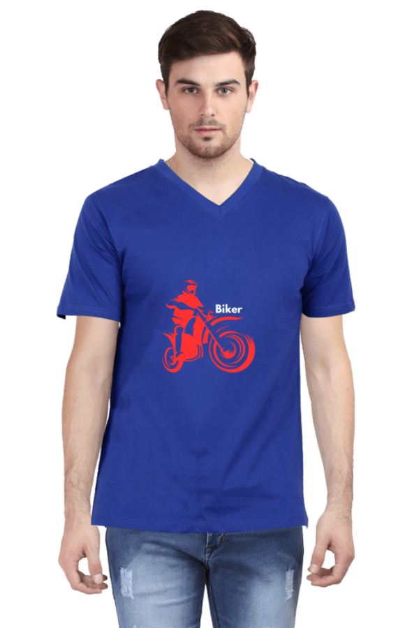 The Biker Male Vneck Half Sleeve