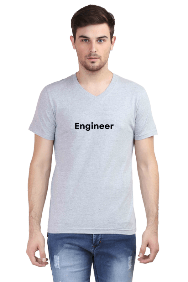 Engineer Male Vneck Half Sleeve Black