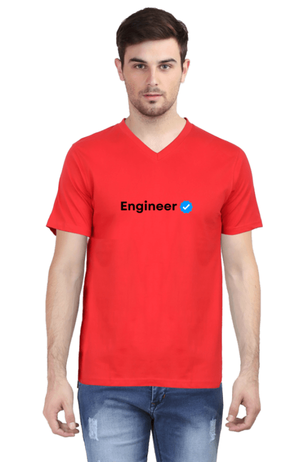 Verified Engineer Male Vneck Half Sleeve Black - Image 3