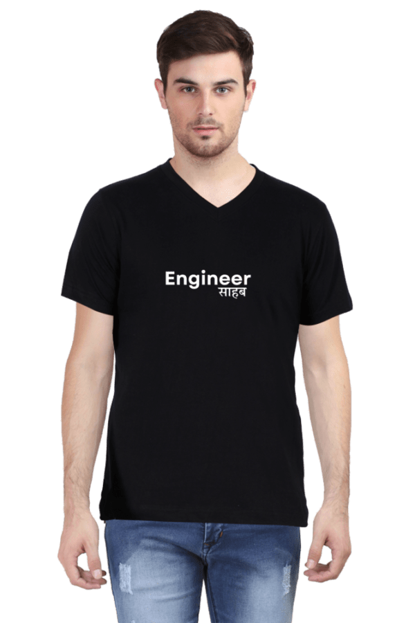 Engineer Sahab Male Vneck Half Sleeve White - Image 3