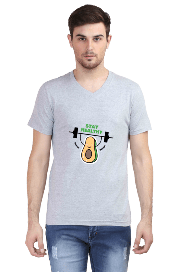 Stay Healthy Gym Male Vneck Half Sleeve