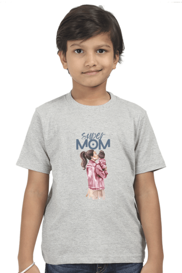 Super Mom Boy Round Neck Half Sleeve Classic