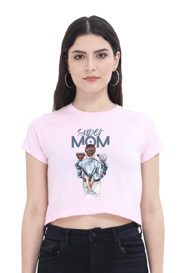 Super Mom Female Crop Top - Image 2