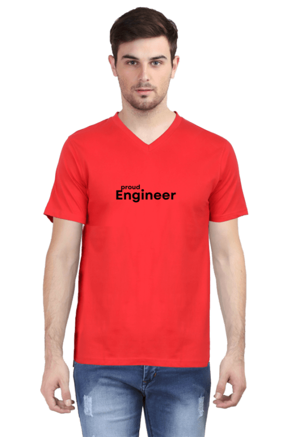 Proud Engineer Male Vneck Half Sleeve Black - Image 3