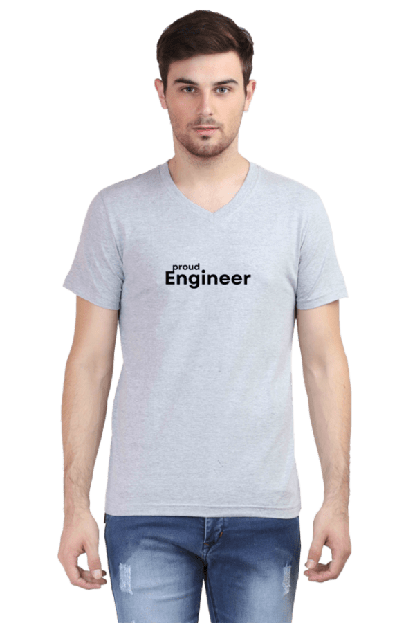 Proud Engineer Male Vneck Half Sleeve Black