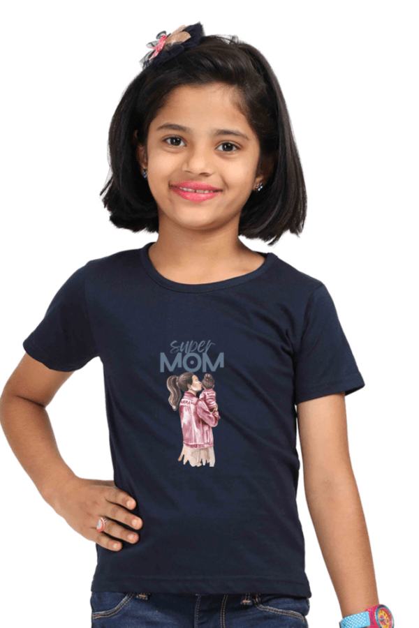 Super Mom Girl Round Neck Half Sleeve Classic - Image 2