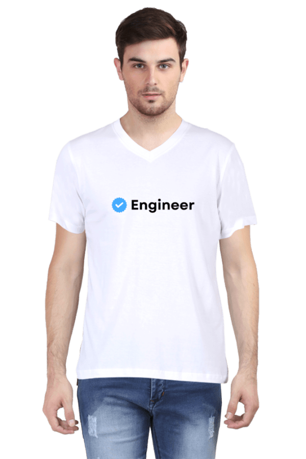 Verified Engineer Male Vneck Half Sleeve Black - Image 2