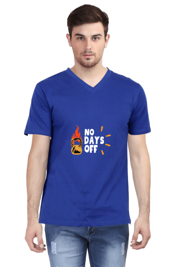 No Days Off Gym Male Vneck Half Sleeve