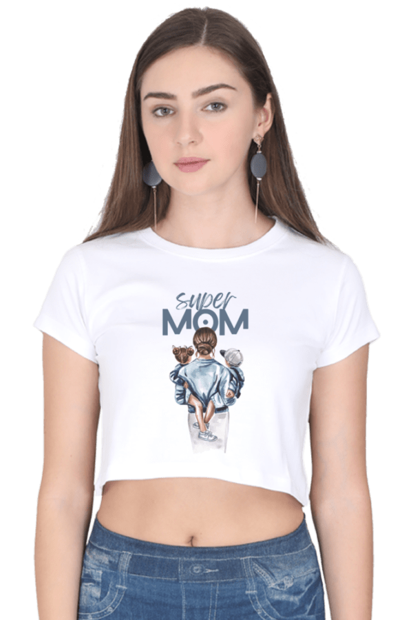 Super Mom Female Crop Top - Image 5