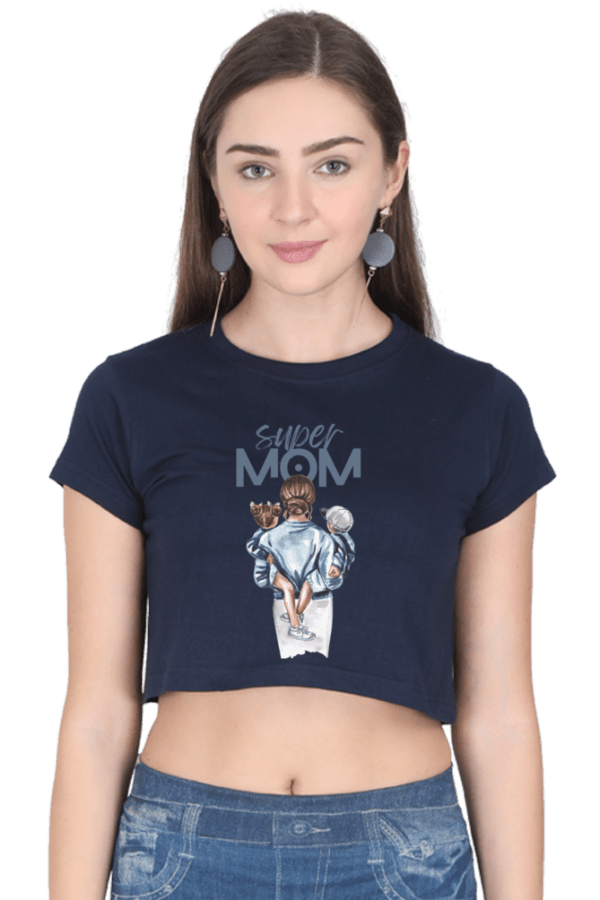 Super Mom Female Crop Top - Image 3