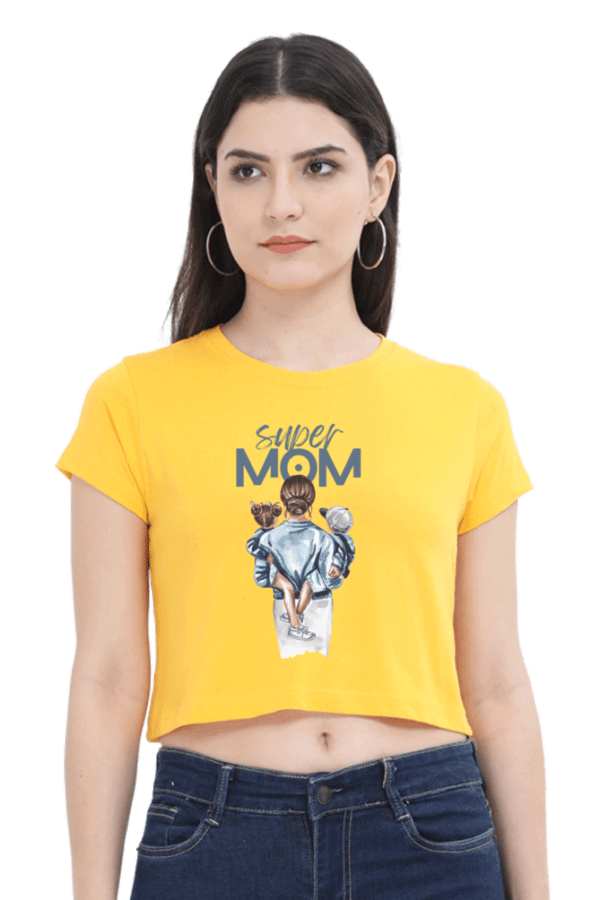 Super Mom Female Crop Top - Image 3