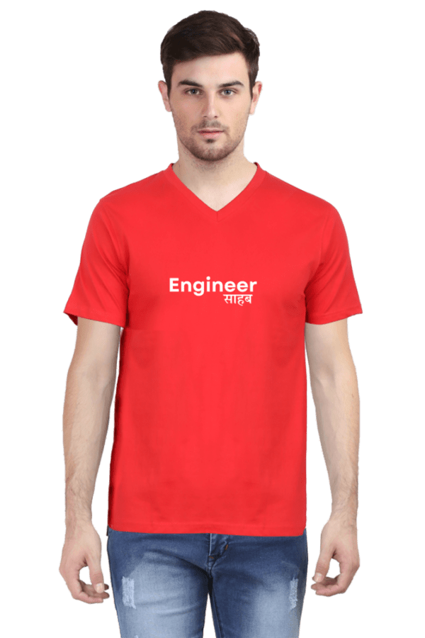 Engineer Sahab Male Vneck Half Sleeve White - Image 4