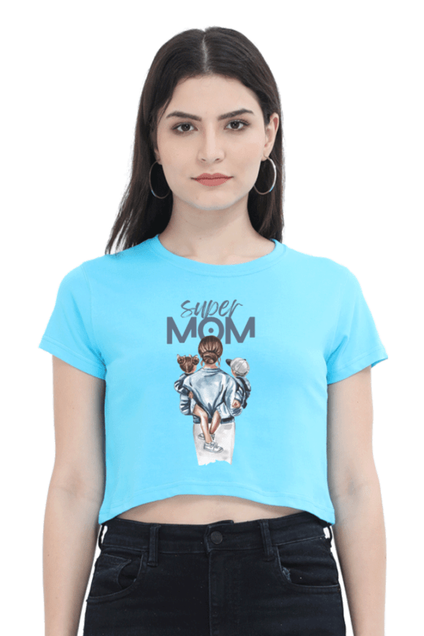 Super Mom Female Crop Top - Image 4