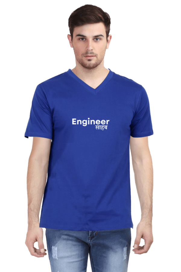 Engineer Sahab Male Vneck Half Sleeve White - Image 2