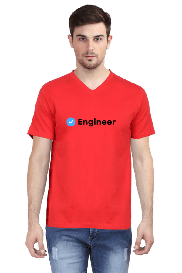 Verified Engineer Male Vneck Half Sleeve Black - Image 3