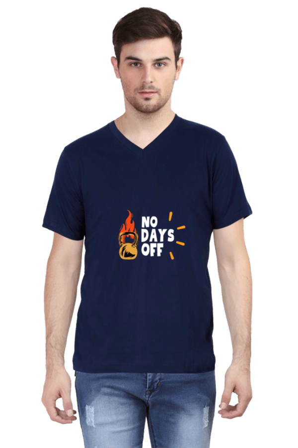 No Days Off Gym Male Vneck Half Sleeve - Image 2