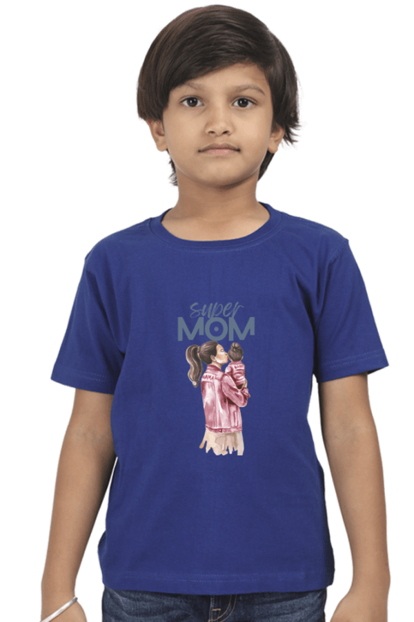 Super Moom Boy Round Neck Half Sleeve Classic