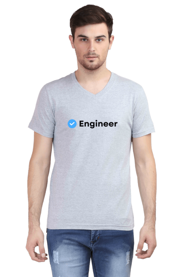 Verified Engineer Male Vneck Half Sleeve Black