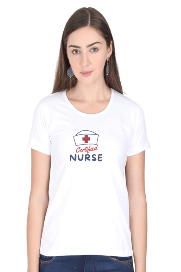 Certified Nurse Female Round Neck Half Sleeve Classic - Image 4