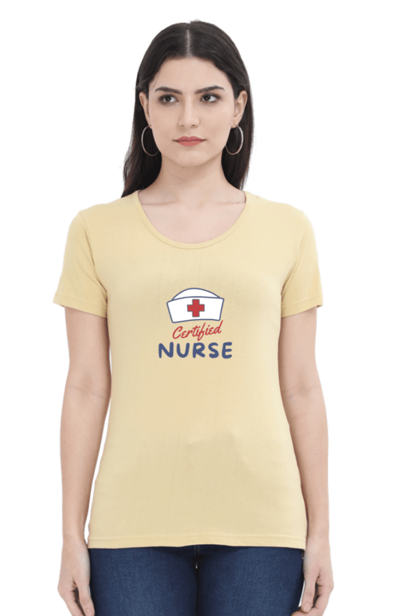 Certified Nurse Female Round Neck Half Sleeve Classic