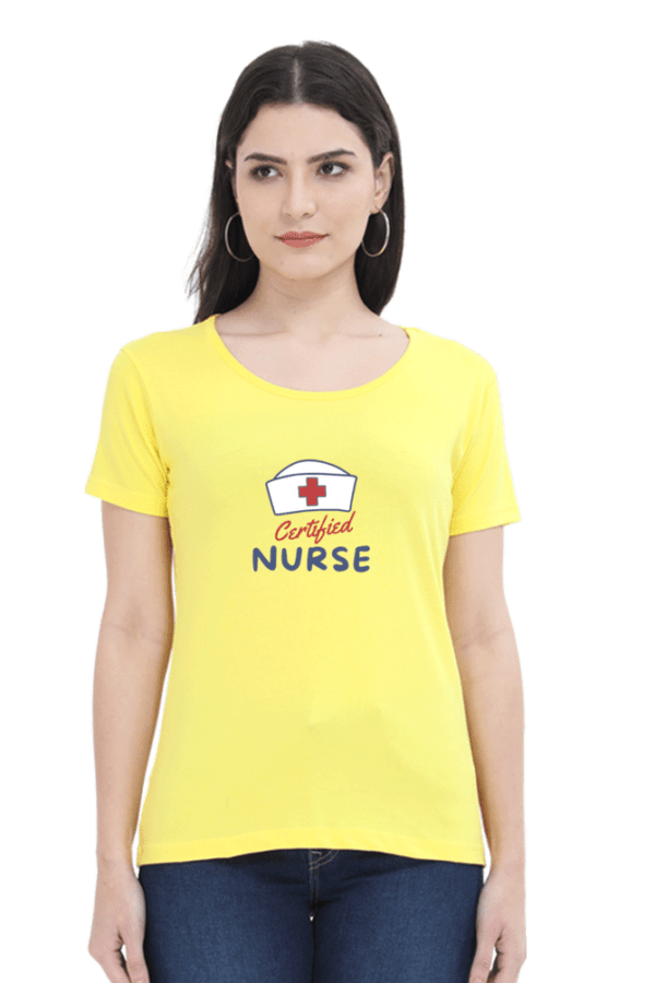 Certified Nurse Female Round Neck Half Sleeve Classic - Image 4