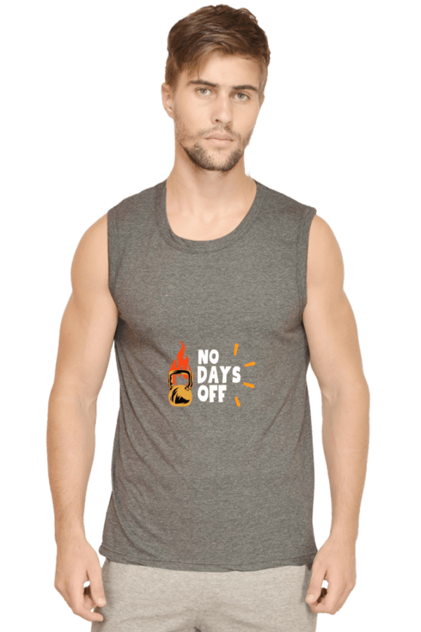 No Days Off Gym Male Round Neck Sleeveless